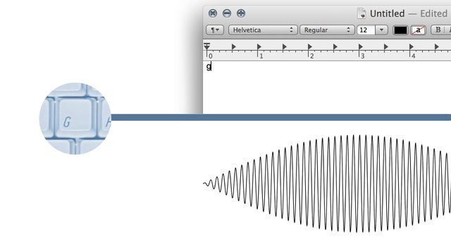 Visualization of typing and sound